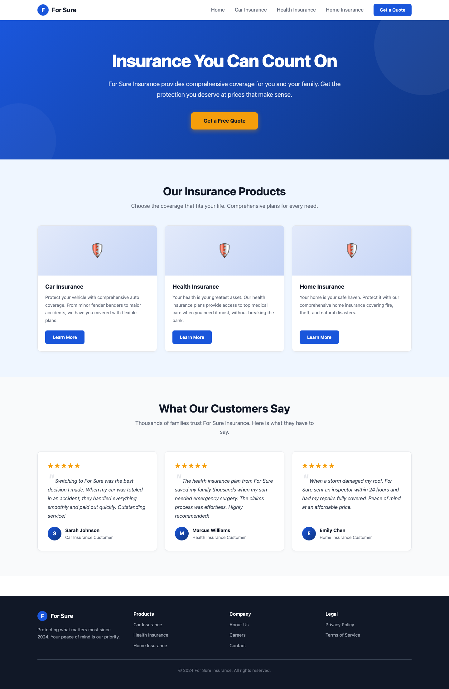 Homepage screenshot