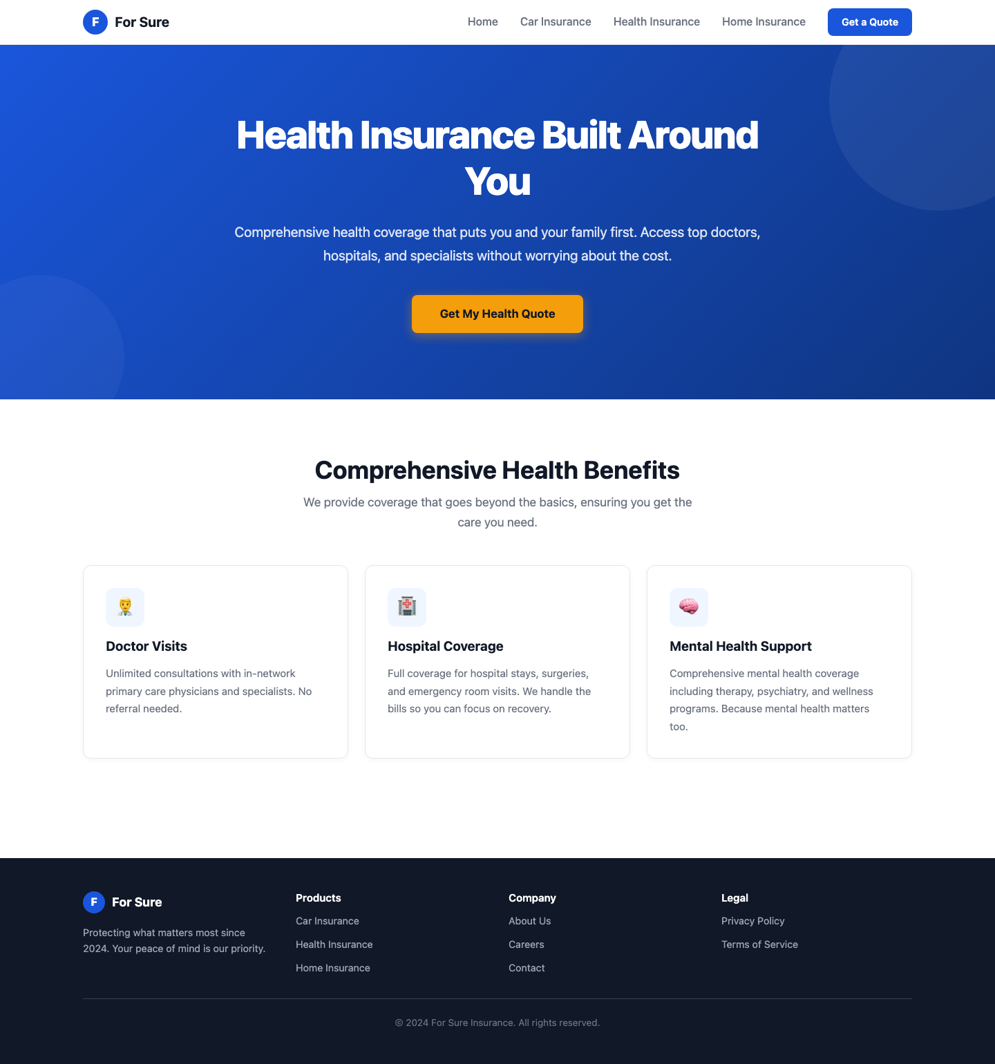 Health Insurance — For Sure Insurance