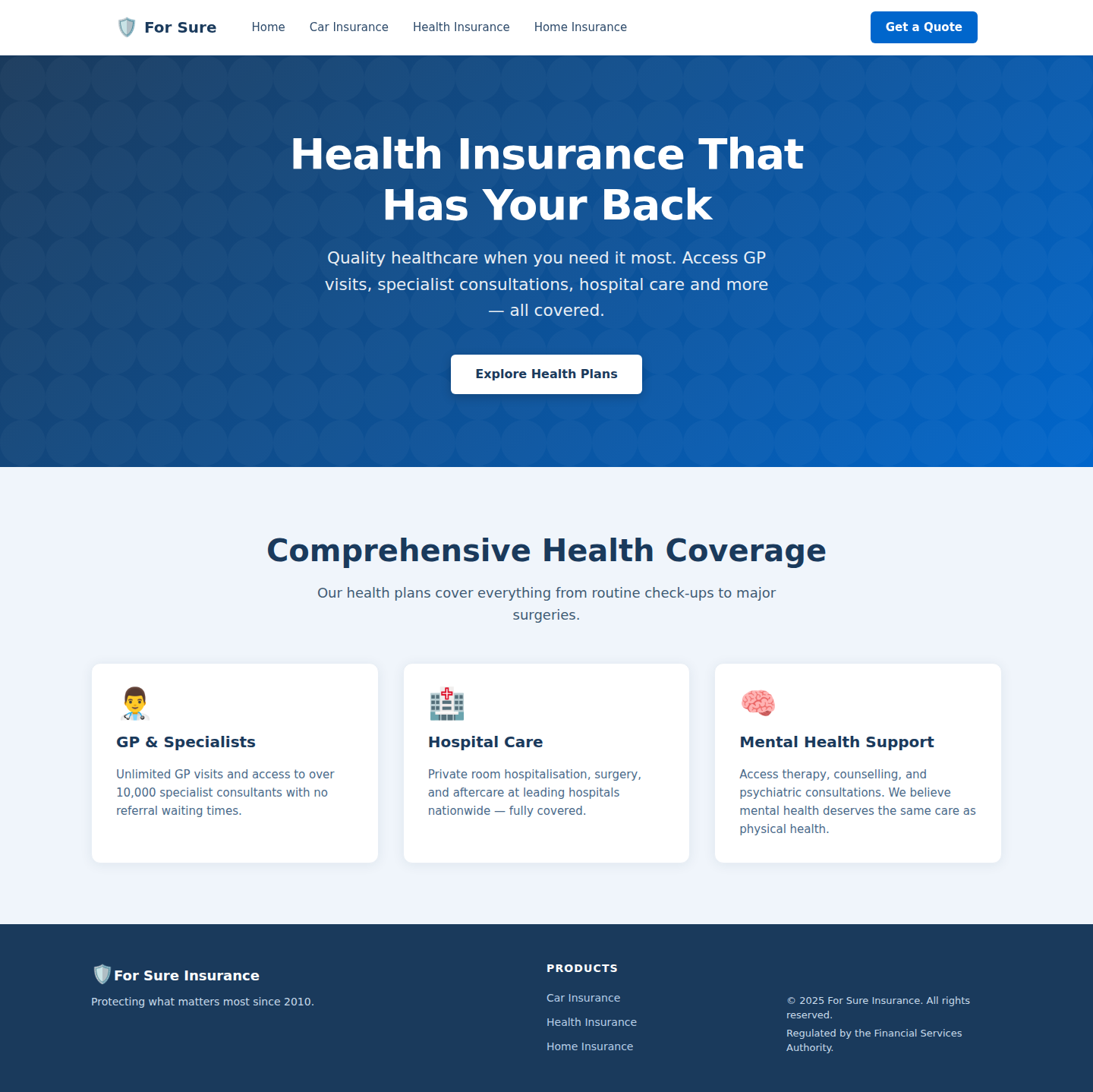 Health Insurance | For Sure Insurance