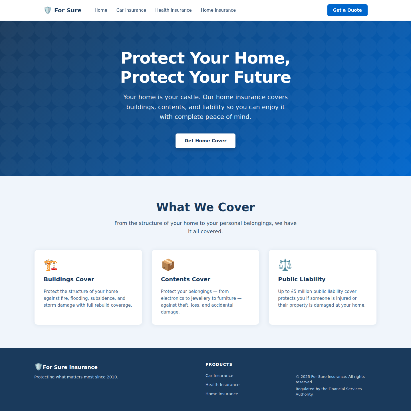 Home Insurance | For Sure Insurance